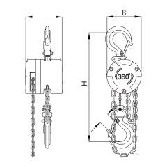 ITM Chain Block, Aluminium 360 Degree, 250kg, 3M Lift
