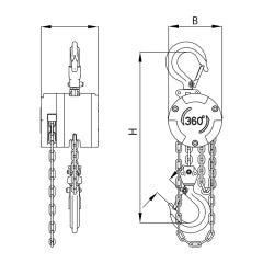 ITM Chain Block, Aluminium 360 Degree, 500kg, 3M Lift