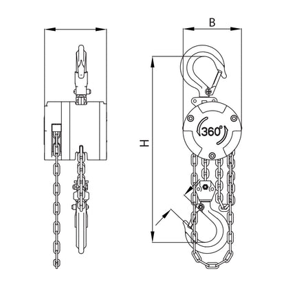ITM Chain Block, Aluminium 360 Degree, 500kg, 3M Lift