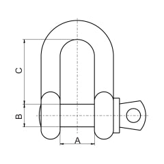 ITM Dee Shackle, Yellow Pin GS Screw Pin, 35 Ton, 50mm Body