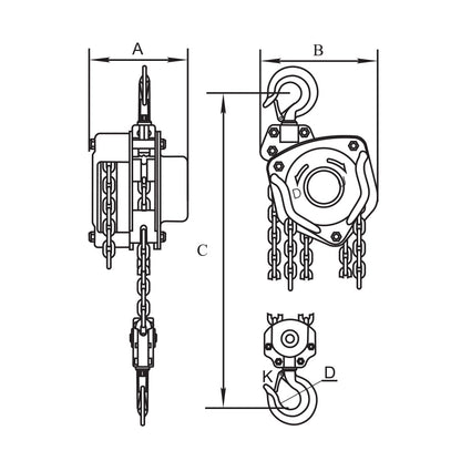 ITM Chain Block-Heavy Duty-3 Ton-3 Meter Lift