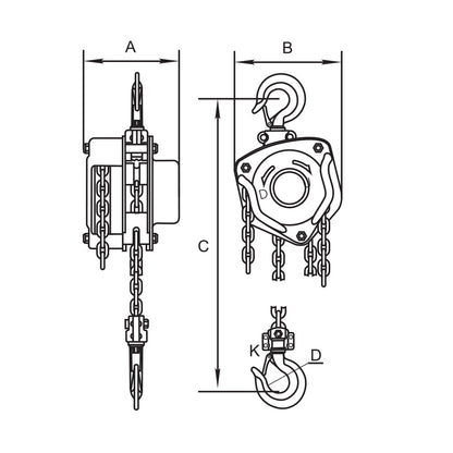 ITM Chain Block-Mini-250 kg-2 Meter Lift