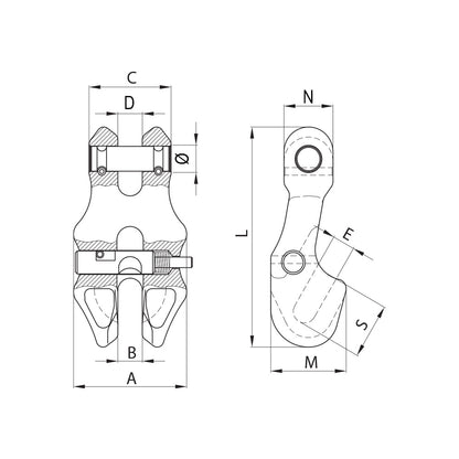 ITM G80 Clevis Clutch Locking Clutch-13mm Chain