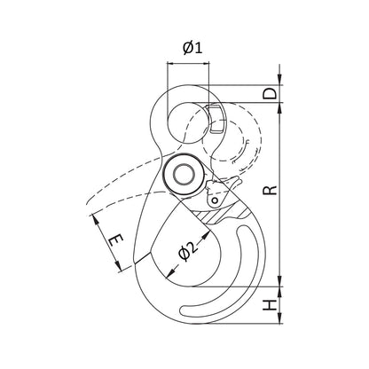 ITM G80 Eye Self Locking Hook-20mm Chain