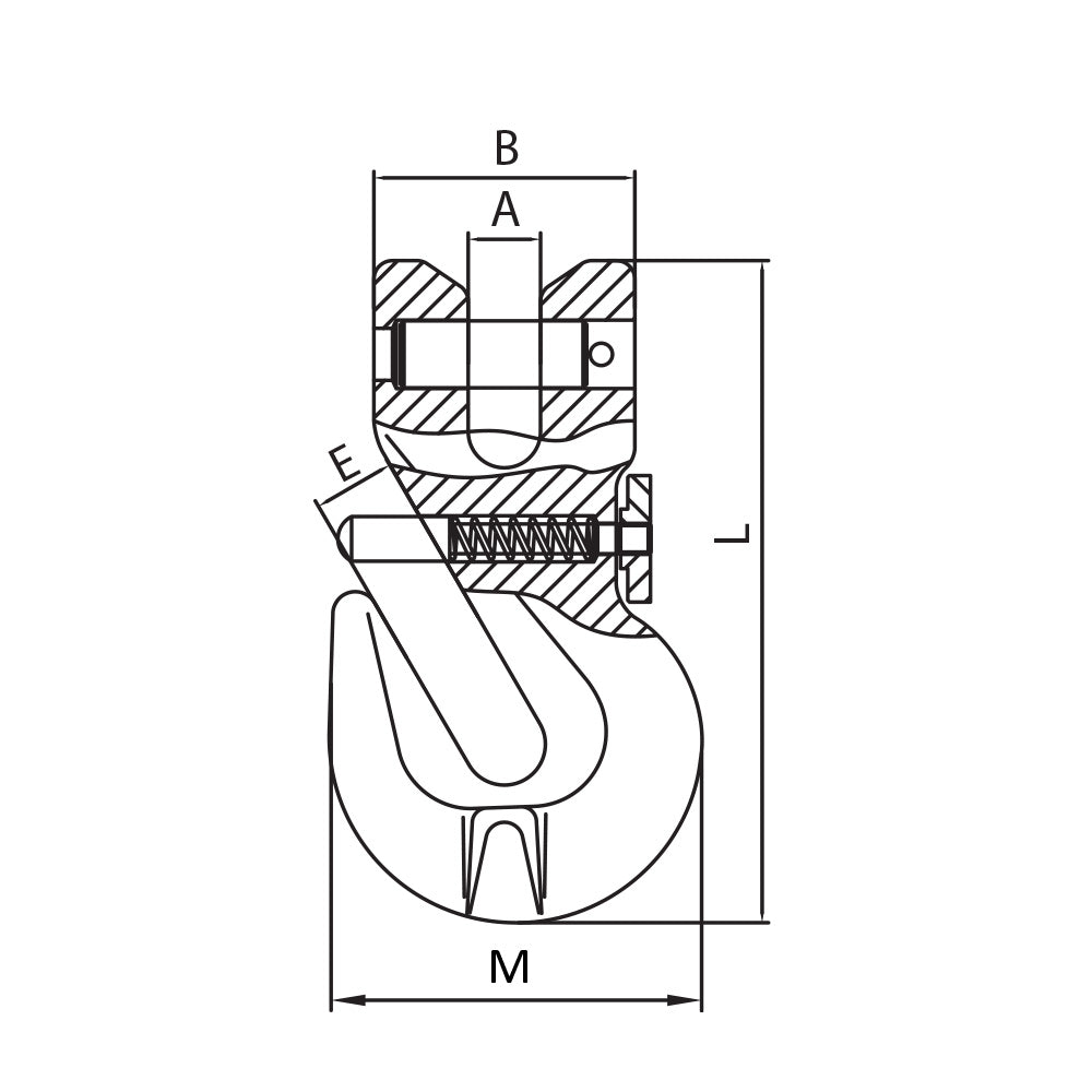 ITM G80 Clevis Shortening Grab Hook w/ Safety Pin-13mm Chain