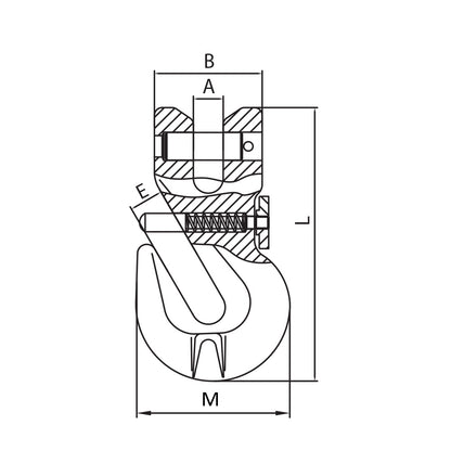 ITM G80 Clevis Shortening Grab Hook w/ Safety Pin-13mm Chain