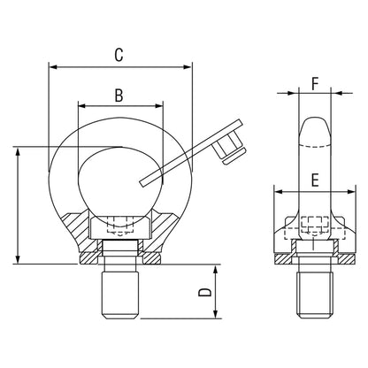 ITM G80 Lifting Point-Swivel Eye Bolt-M30-4.5T
