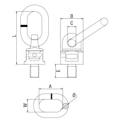 ITM G80 Lifting Point-Oblong Eye Bolt-M12-1 T