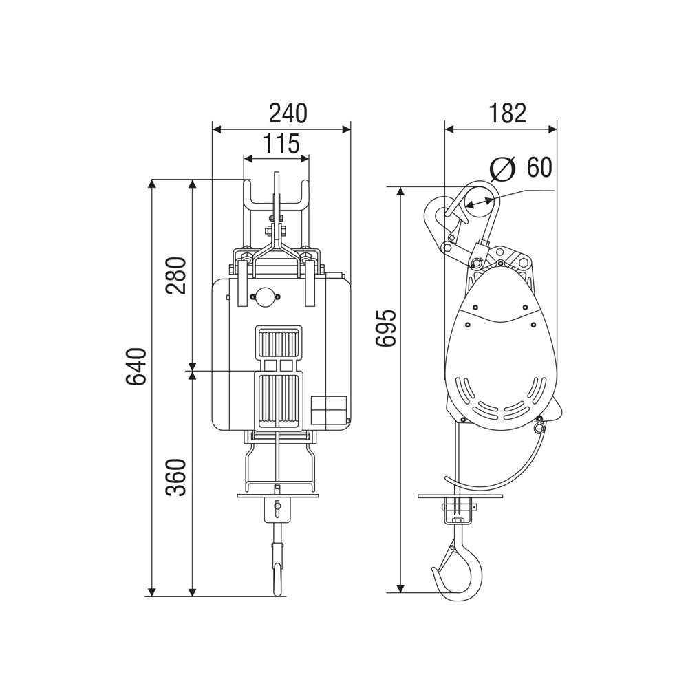 ITM Electric Wire Hoist 300kg 30M Lift